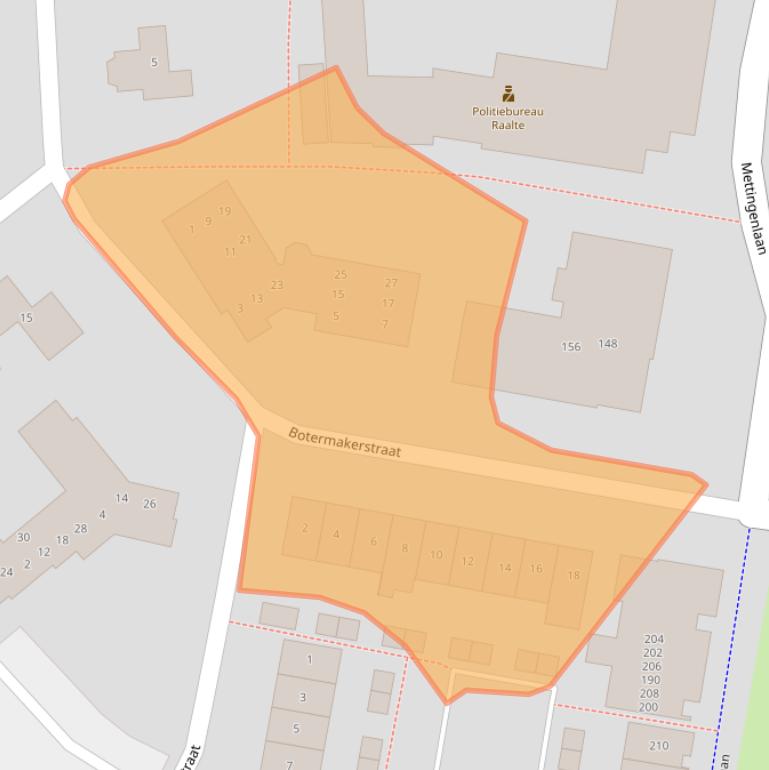 Kaart van postcodegebied 8102CW.