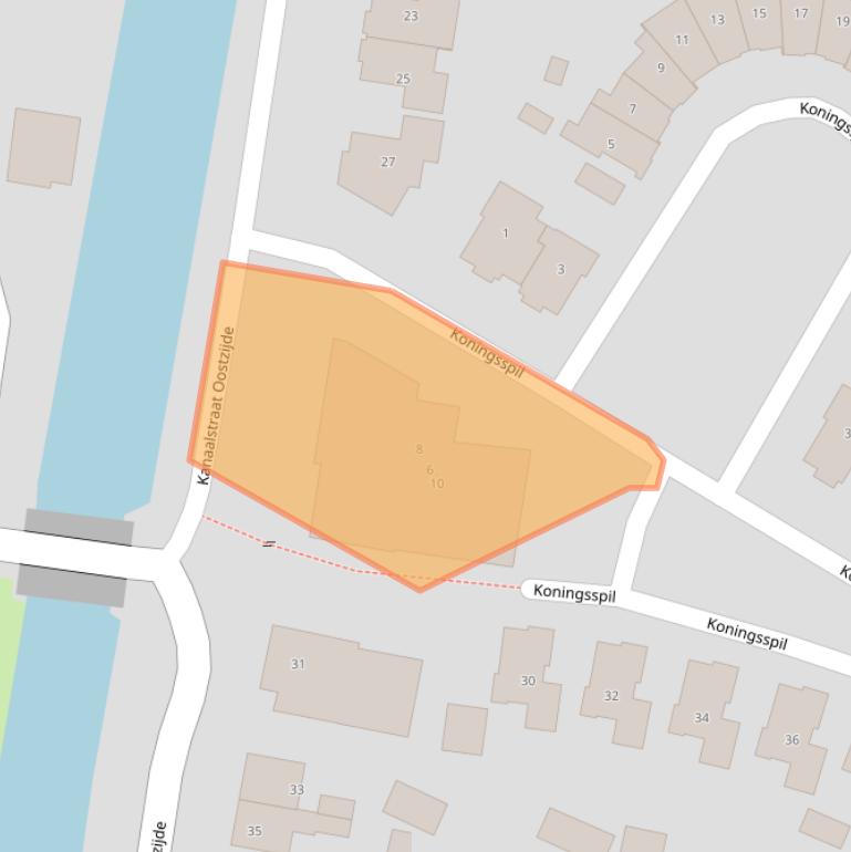 Kaart van postcodegebied 8102DK.