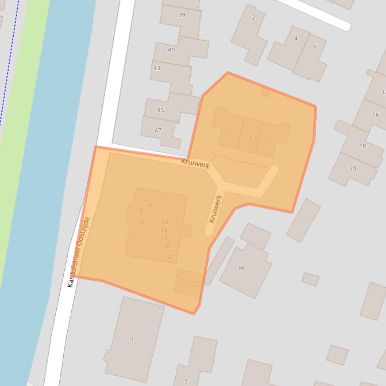 Kaart van postcodegebied 8102DX.