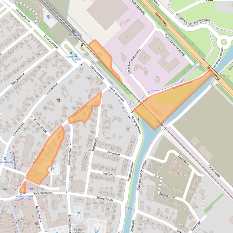 Kaart van postcodegebied 8102EB.