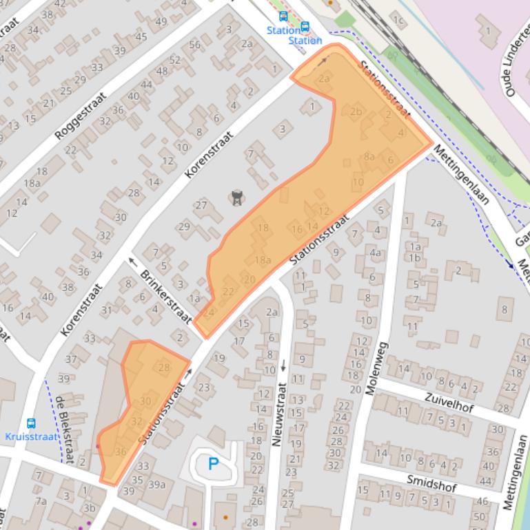 Kaart van postcodegebied 8102EC.