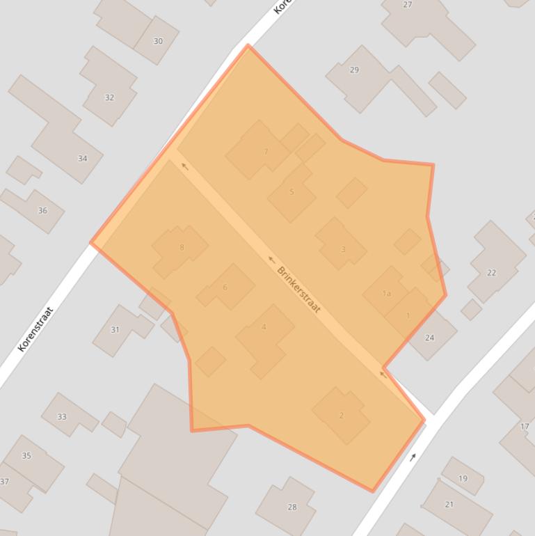 Kaart van postcodegebied 8102EE.