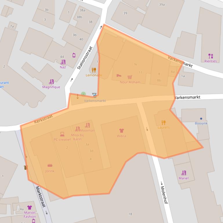 Kaart van postcodegebied 8102EG.