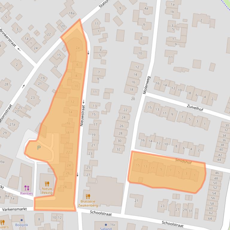 Kaart van postcodegebied 8102EJ.