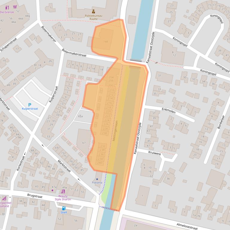 Kaart van postcodegebied 8102EN.