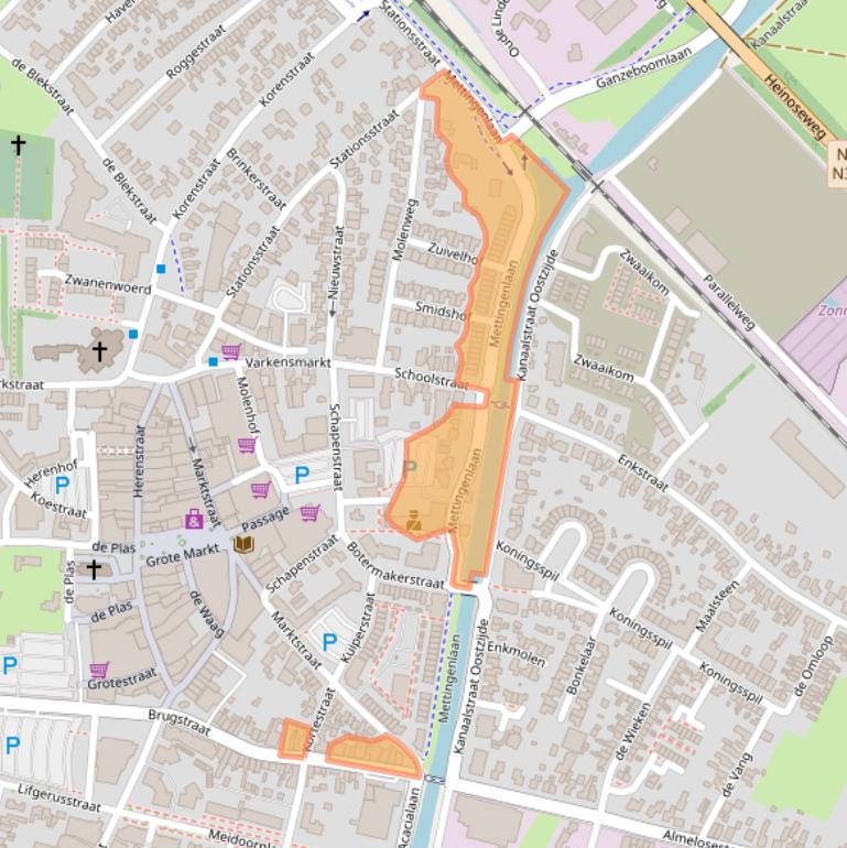 Kaart van postcodegebied 8102ER.