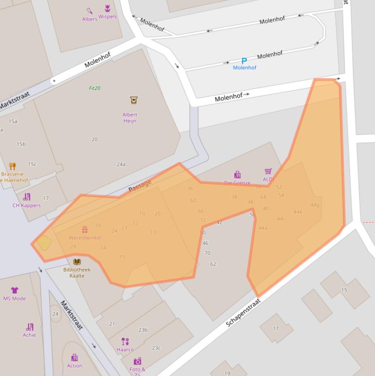 Kaart van postcodegebied 8102EW.