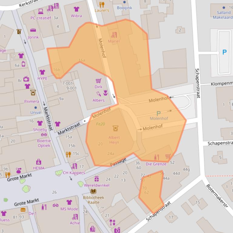 Kaart van postcodegebied 8102EX.