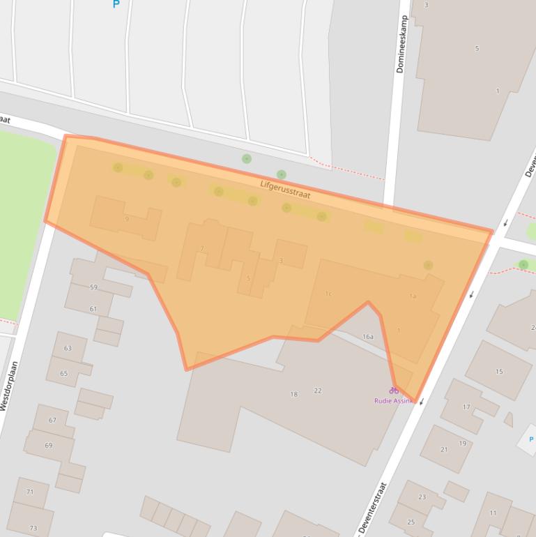 Kaart van postcodegebied 8102GE.