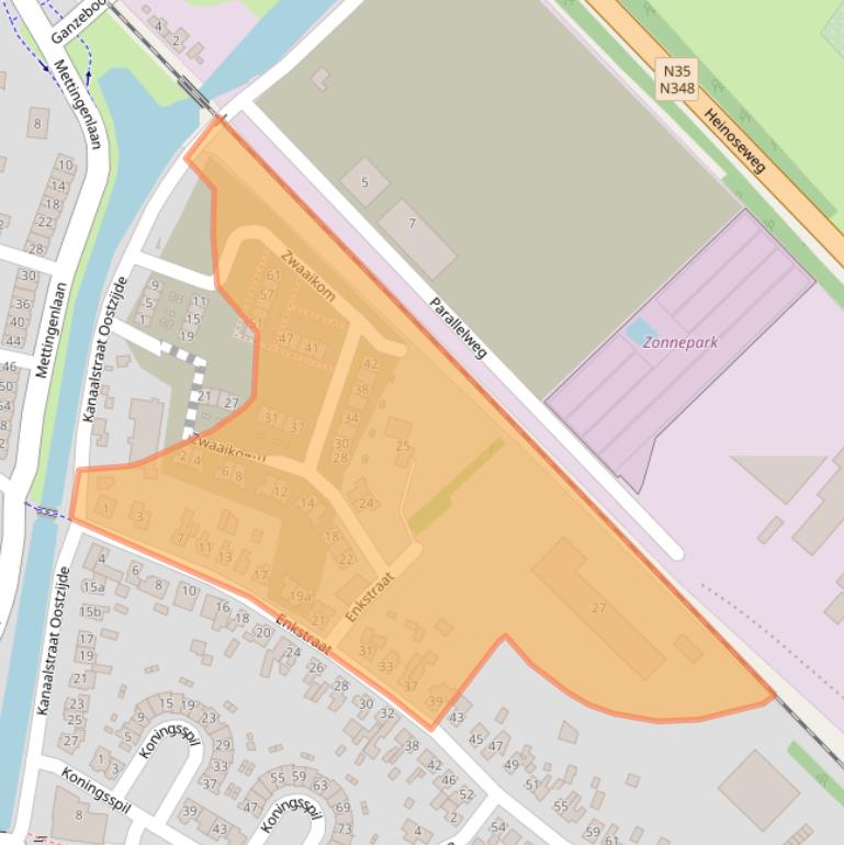 Kaart van postcodegebied 8102GH.