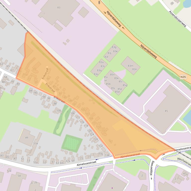 Kaart van postcodegebied 8102GK.