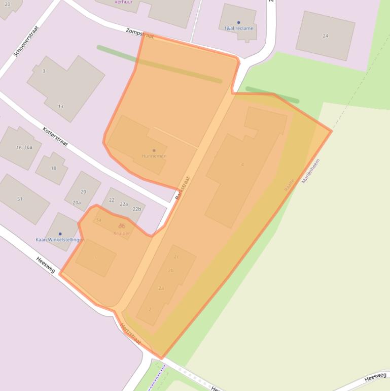 Kaart van postcodegebied 8102GV.