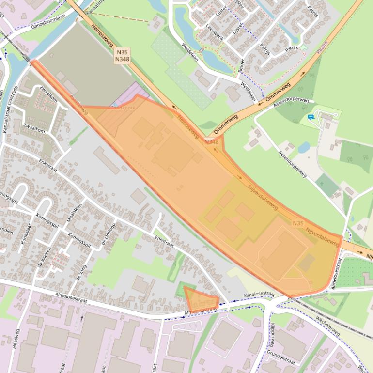Kaart van postcodegebied 8102HC.