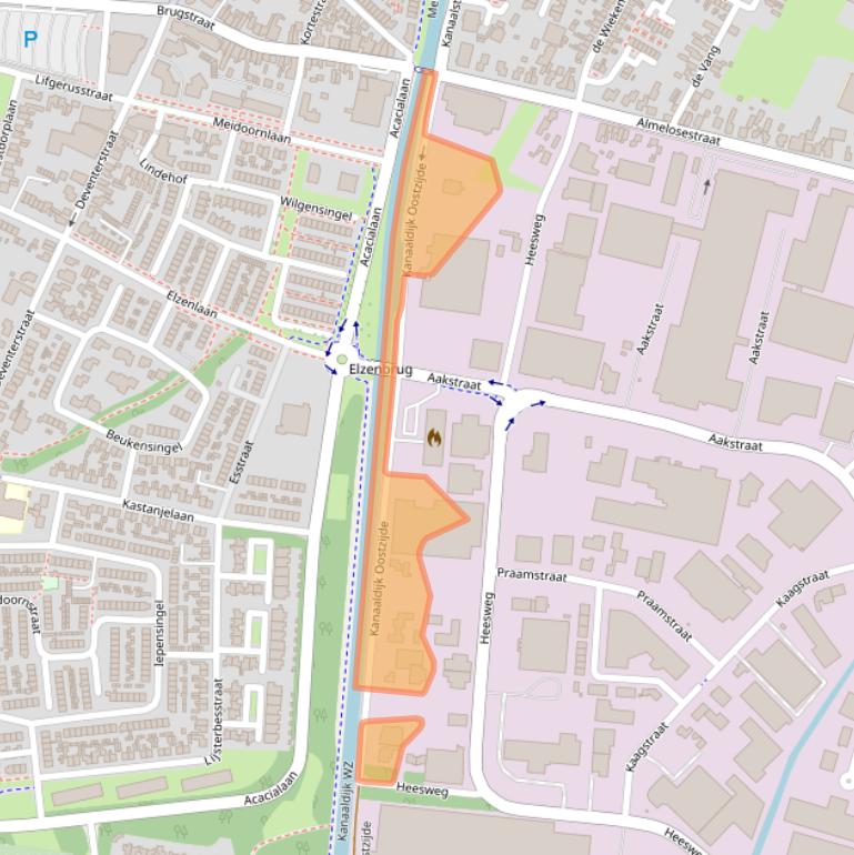 Kaart van postcodegebied 8102HL.