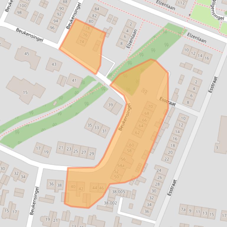 Kaart van postcodegebied 8102JC.