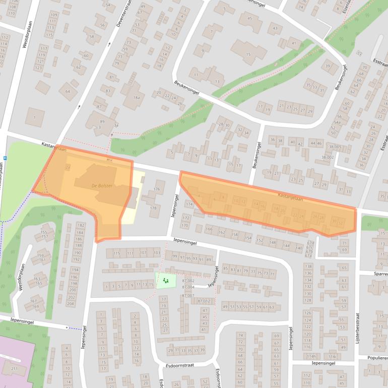 Kaart van postcodegebied 8102JH.