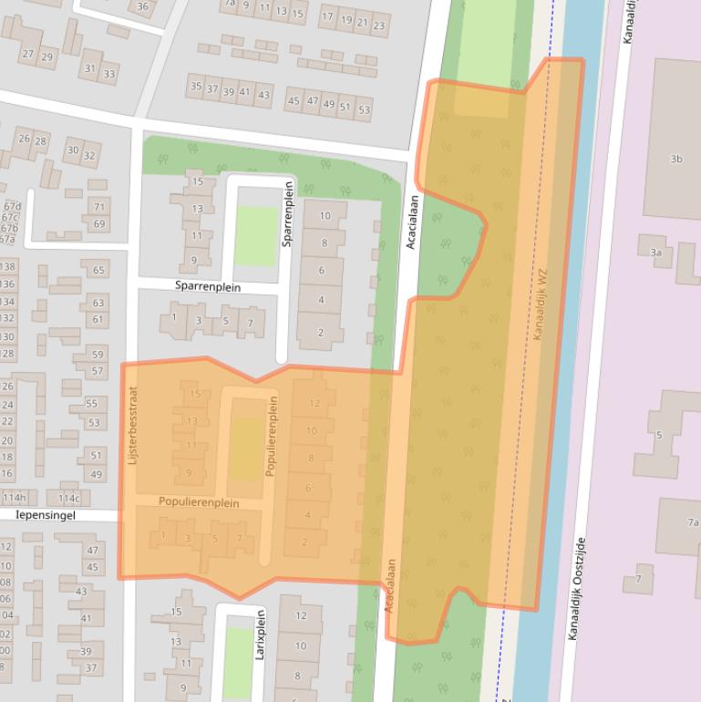 Kaart van postcodegebied 8102JK.