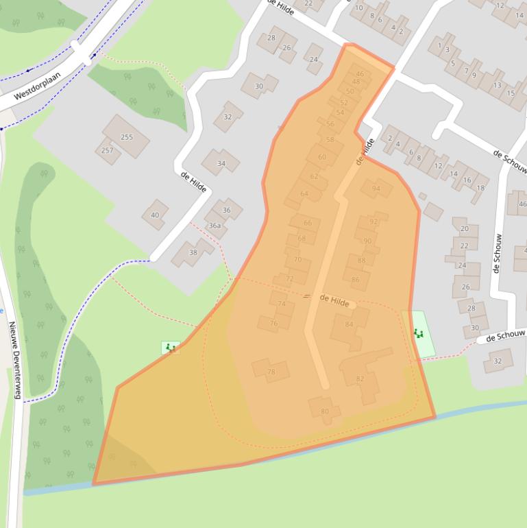 Kaart van postcodegebied 8102KJ.