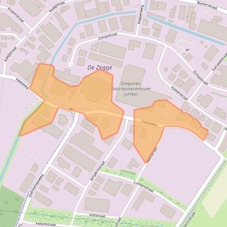 Kaart van postcodegebied 8102NB.