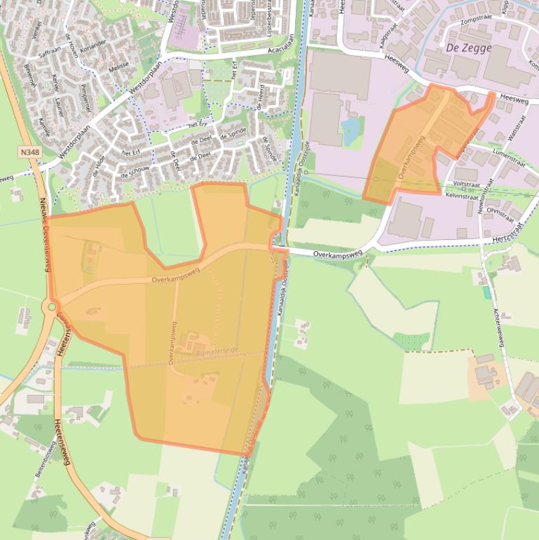 Kaart van postcodegebied 8102PH.