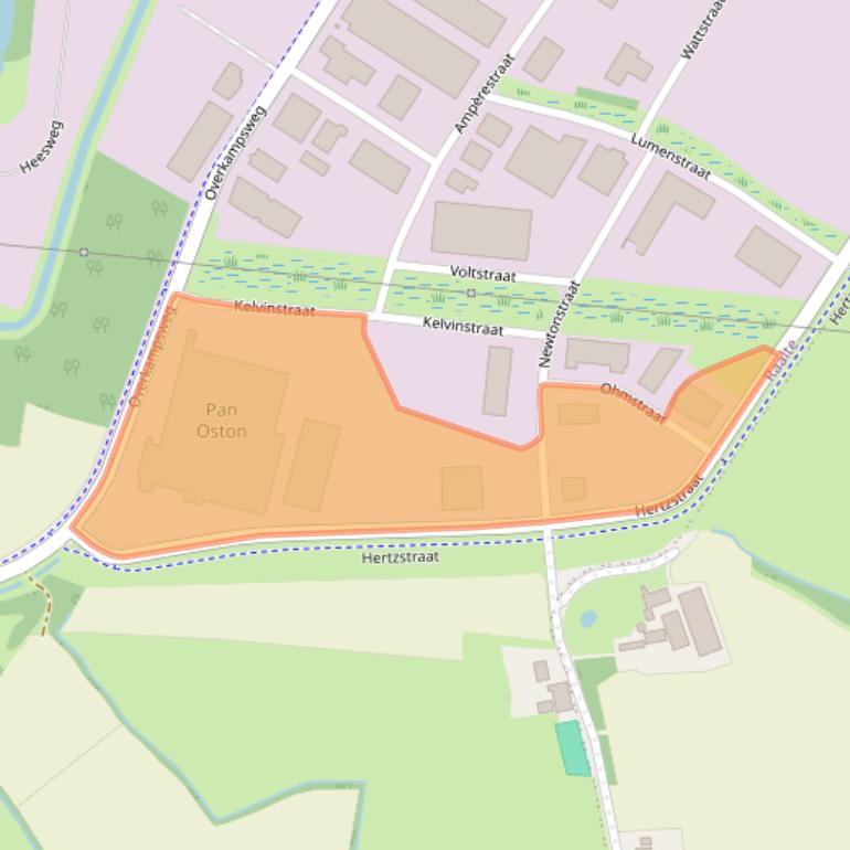 Kaart van postcodegebied 8102PK.