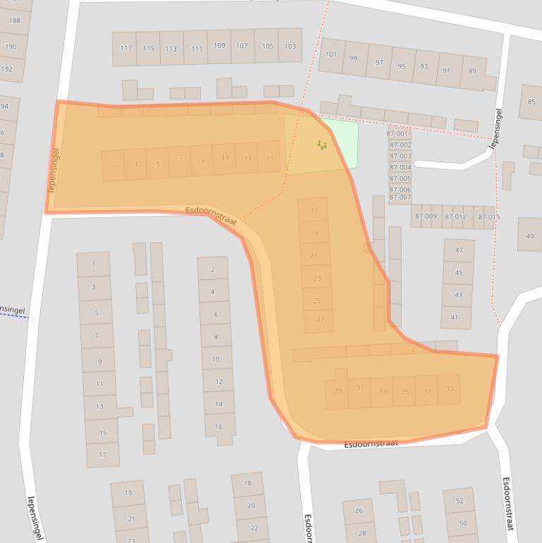 Kaart van postcodegebied 8102XN.