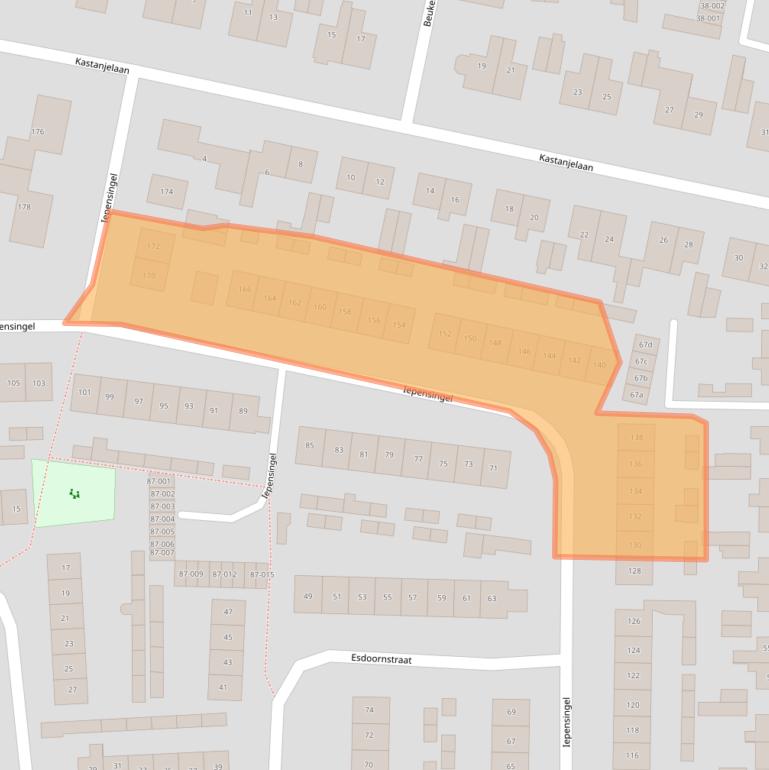 Kaart van postcodegebied 8102XR.