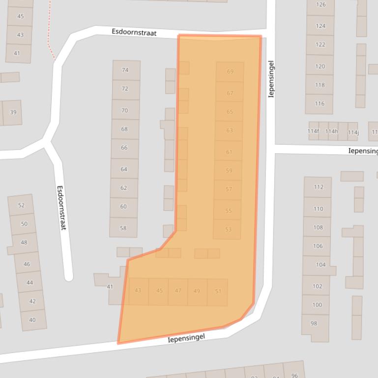 Kaart van postcodegebied 8102XX.