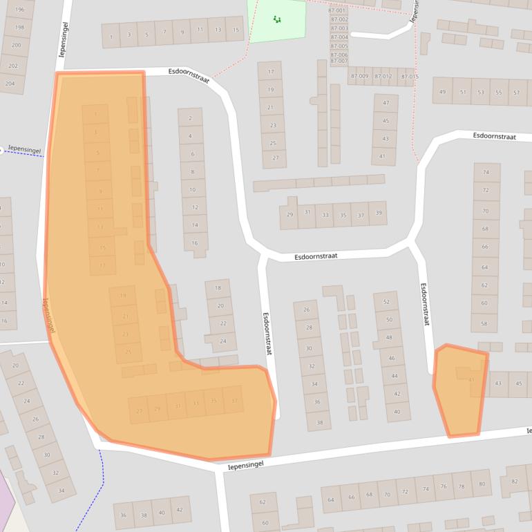 Kaart van postcodegebied 8102XZ.