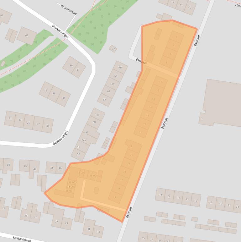 Kaart van postcodegebied 8102ZB.