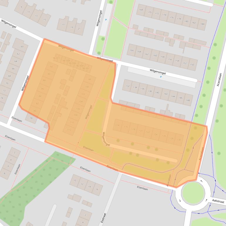 Kaart van postcodegebied 8102ZH.