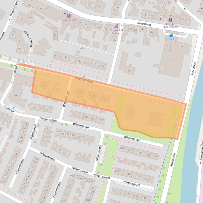 Kaart van postcodegebied 8102ZM.