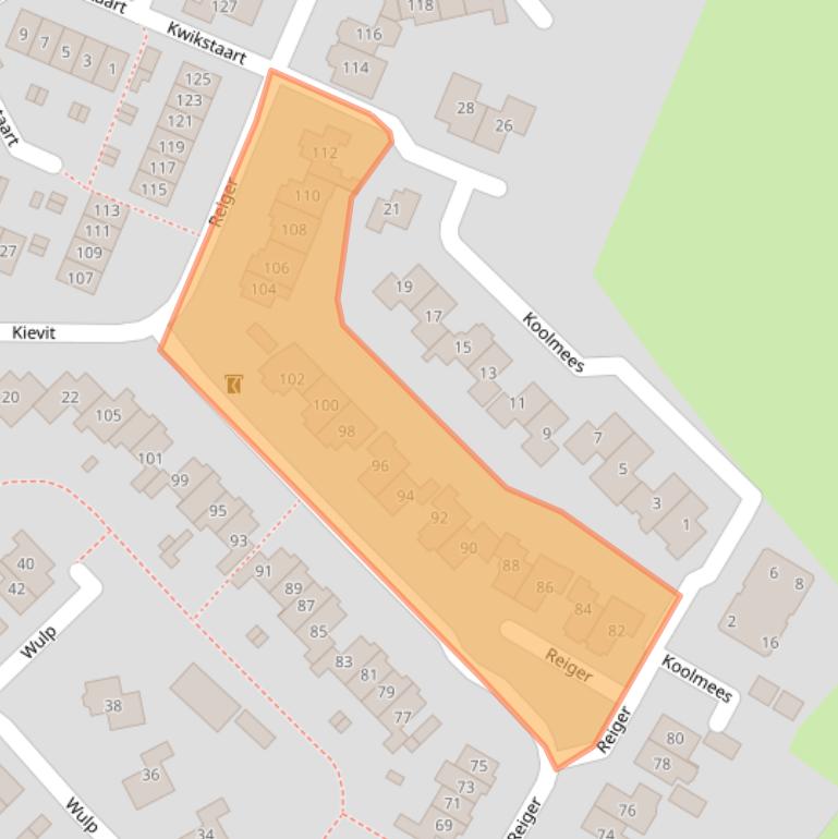 Kaart van postcodegebied 8103AW.