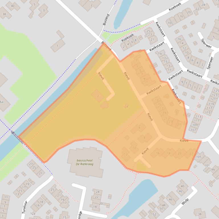 Kaart van postcodegebied 8103CA.