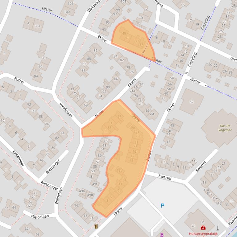 Kaart van postcodegebied 8103EK.