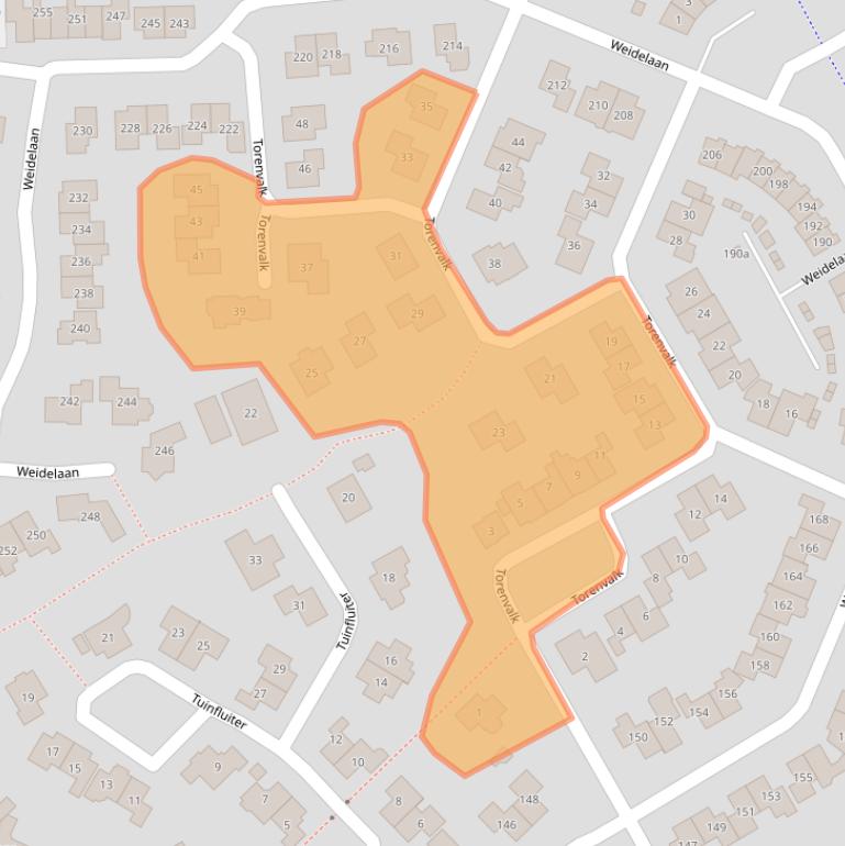 Kaart van postcodegebied 8103GJ.