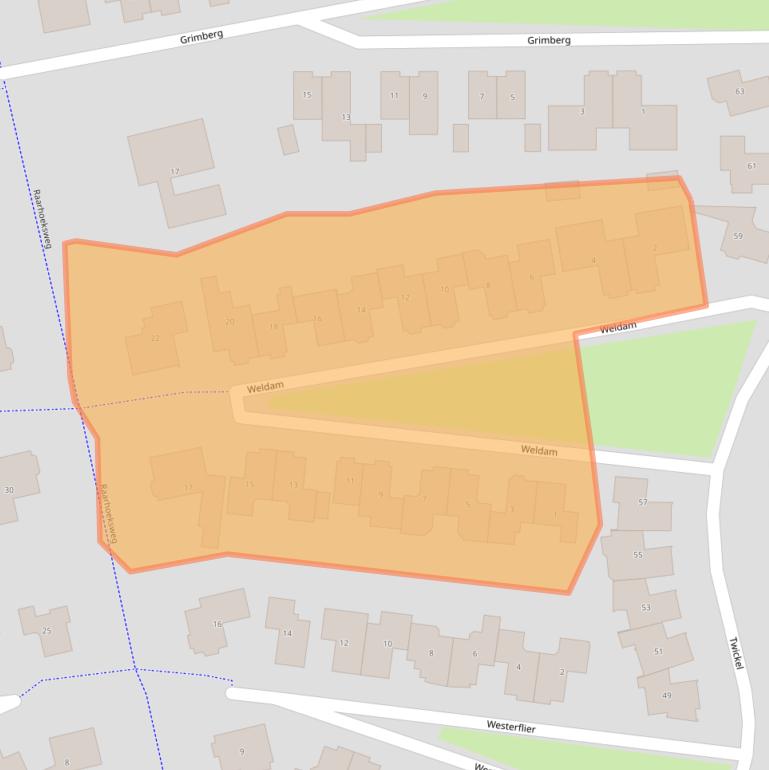 Kaart van postcodegebied 8103HN.