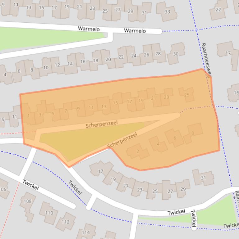 Kaart van postcodegebied 8103HS.