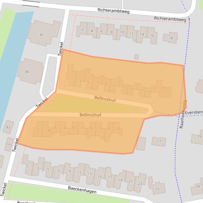 Kaart van postcodegebied 8103HW.