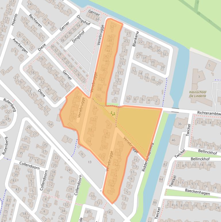 Kaart van postcodegebied 8103JB.