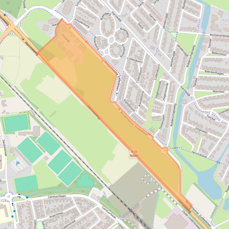 Kaart van postcodegebied 8103PB.