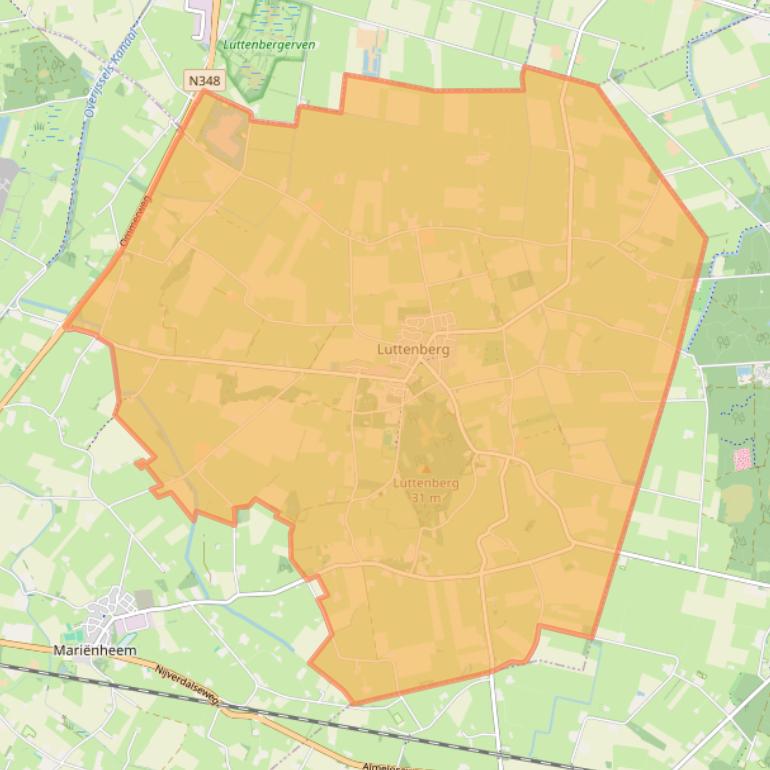 Kaart van postcodegebied 8105.