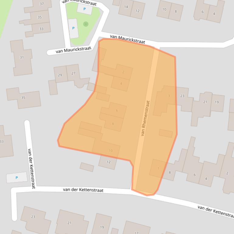 Kaart van postcodegebied 8105AS.