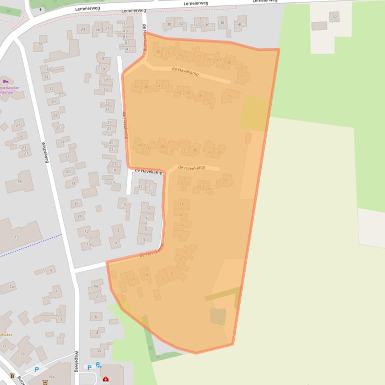 Kaart van postcodegebied 8105AX.