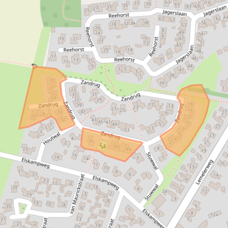 Kaart van postcodegebied 8105BH.