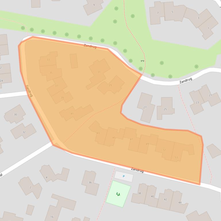 Kaart van postcodegebied 8105BK.