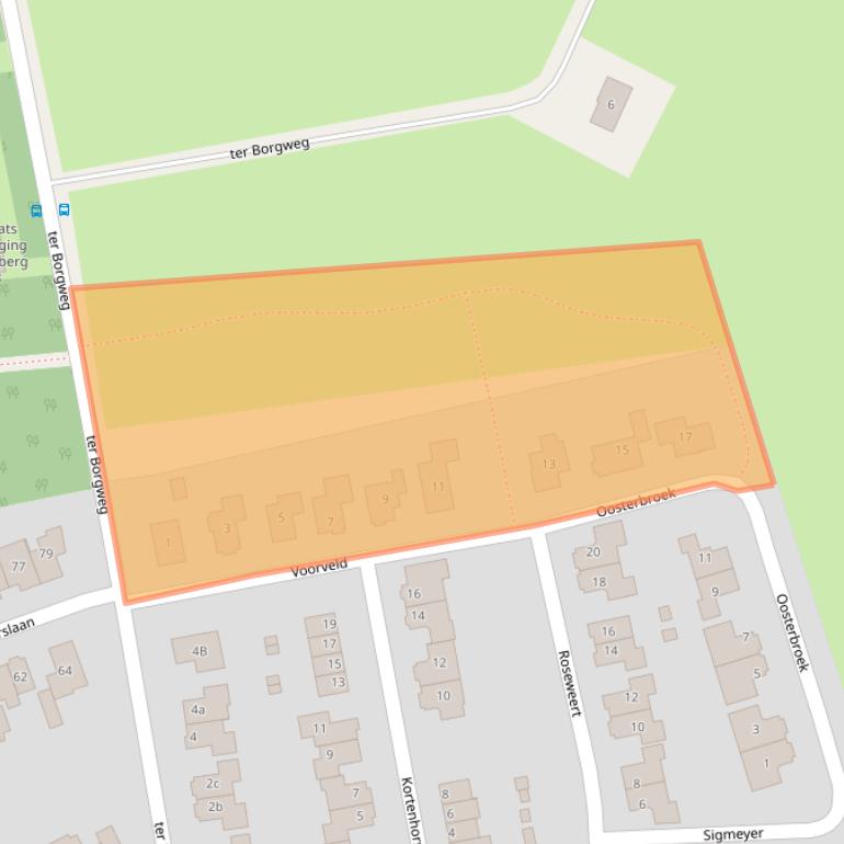 Kaart van postcodegebied 8105BN.