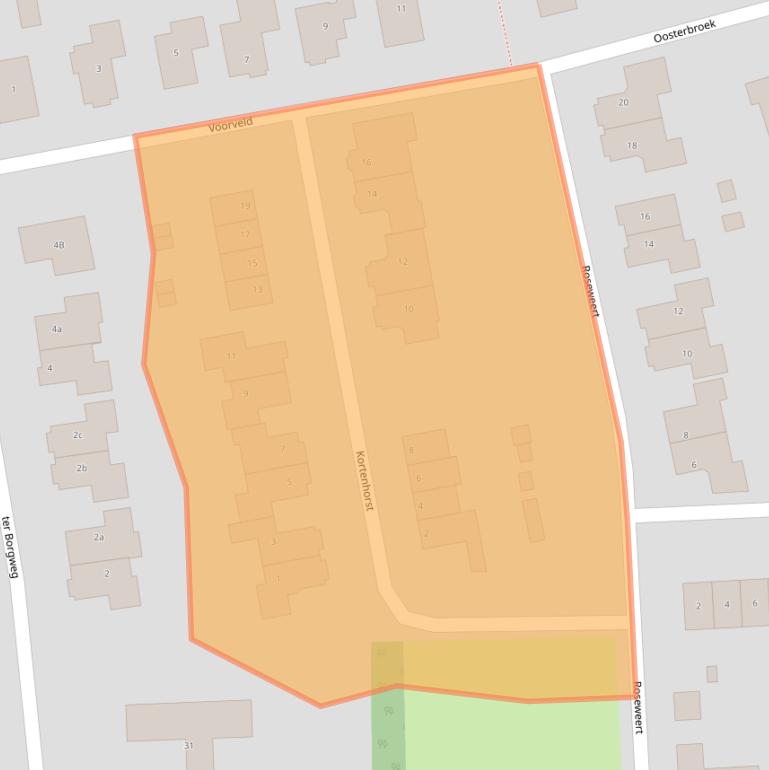 Kaart van postcodegebied 8105BP.