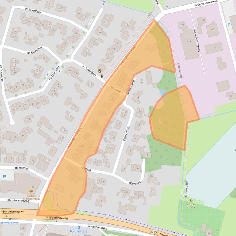 Kaart van postcodegebied 8106AJ.
