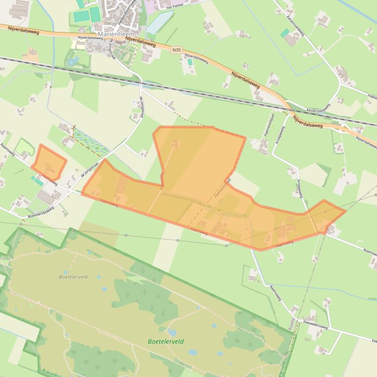 Kaart van postcodegebied 8106RJ.